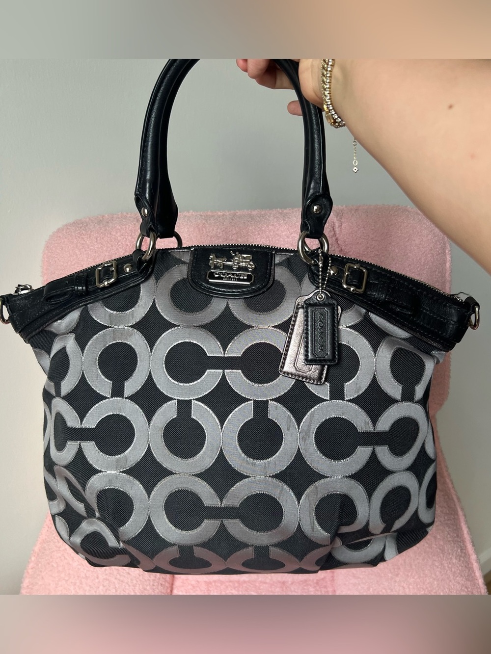Coach Madison Signature Op Art Lurex Linsey